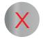 Red cross icon representing rejection, defect detection, failed inspection, or non-compliant product identification.