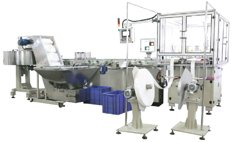 HSR 160 automatic wad inserting machine with cap feeding, liner handling, and insertion systems for plastic cap lining operations.