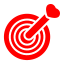 Target and arrow icon representing precision, goal achievement, process accuracy, and performance optimization.