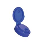 Blue flip-top plastic closure commonly used on personal care, cosmetic, and household product containers.