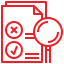 Quality inspection and compliance icon representing product verification, quality assurance, and packaging inspection processes.