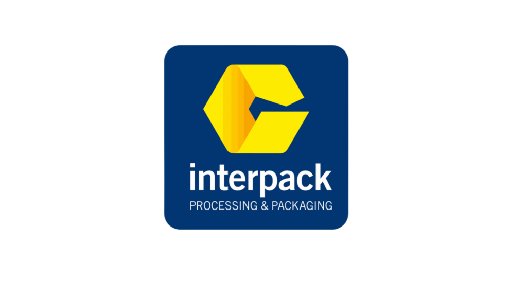 Interpack Processing & Packaging logo displayed on a blue background with a yellow emblem.
